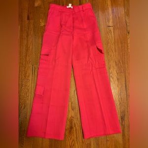 High waisted pink cargo pants
